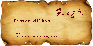 Fister Ákos névjegykártya